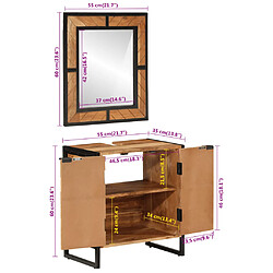 vidaXL Ensemble de meubles salle de bain 2 pcs fer et bois d'acacia pas cher