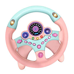 Volant co-pilote de simulation avec base pour jouet de voiture pour enfants, rose