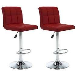 vidaXL Tabourets de bar lot de 2 rouge bordeaux similicuir 