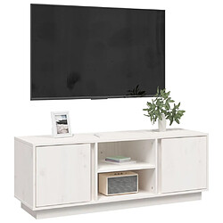 Acheter Maison Chic Meuble TV scandinave - Banc TV pour salon Blanc 110x35x40,5 cm Bois de pin massif -MN90680