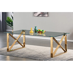 Acheter Vivenla Table de salle à manger design plateau en miroir avec piètement en acier inoxydable poli L. 200 x P. 100 x H. 75 cm collection COSTA