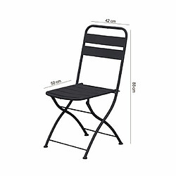 Acheter Mes Lot de 2 chaises de jardin pliables en métal gris - BACA