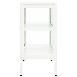 Avis vidaXL Buffet Blanc 70x35x70 cm Acier et verre