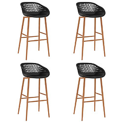 vidaXL Chaises de bar lot de 4 noir 