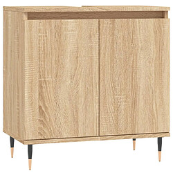 Maison Chic Armoire de bain,Meuble de rangement de salle de bain,Meuble haut chêne sonoma 58x33x60 cm bois d'ingénierie -GKD865134