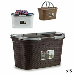 Panier à linge Stefanplast Elegance Plastique 35 L 57,5 x 29 x 36,5 cm (15 Unités) 