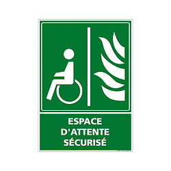 Signaletique Biz Panneau Espace d'Attente Sécurisé EAS PMR Picto Texte. Panneau Secours. Autocollant Salle d'Attente Sécurisée - 450 x 630 mm - Plastique PVC 1,5 mm - Plastique PVC 1,5 mm