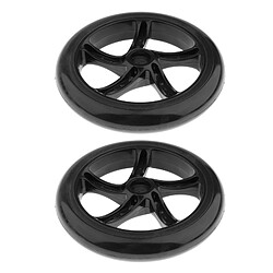 Avis 2 Pcs Sport Scooter Wheel Pro Kick Scooter Pneu Arrière Avant 180mm Noir