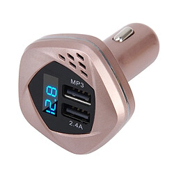 Wewoo Transmetteur FM Auto 12-24 V Chargeur de Voiture Double USB Adaptateur avec Tension de Surveillance Sans Fil Bluetooth MP3 2.4A Sortie Allume-Cigare