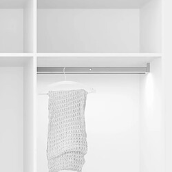 Emuca Barre de penderie pour armoire avec lumière LED, réglable 408-558 mm, 2,6