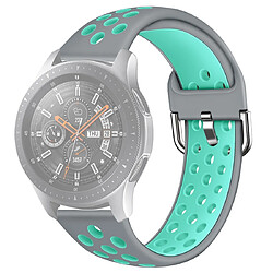 Wewoo Bracelet pour montre connectée Galaxy Watch 46 / S3 / Huawei GT 1/2 22mm de en silicone bicolore couleur braceletTaille L Gris Vert 