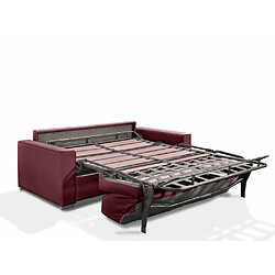 Avis Inside 75 Canapé convertible EXPRESS PREMIUM 120 cm sommier lattes RENATONISI matelas BULTEX cuir vachette bordeaux