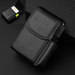 Wewoo Etui à cigarettes en cuir PU à cartes de visite pour briquet motif litchi noir