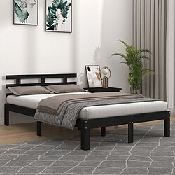 vidaXL Cadre de lit sans matelas noir bois massif 200x200 cm