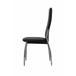 Acheter Decoshop26 Lot de 4 chaises de salle à manger cuisine design ergonomique synthétique noir CDS021827