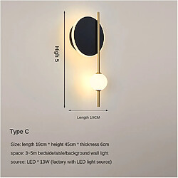 Universal Lampe de chambre 9 + 4W, style nordique 9 + 4W pour chambre d'hôtel Lampe de chambre