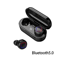 Acheter Universal Casque sans fil TWS In-Ear Bluetooth 5.0 Casque avec affichage numérique Lumière LED Boîtier de charge Noir