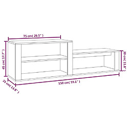 vidaXL Armoire à chaussures Chêne sonoma 150x35x45cm Bois d'ingénierie pas cher