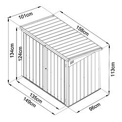 Acheter AXI Oscar Cache Poubelle Métallique Anthracite/Acier Galvanisé Résistant aux Intempéries - Abri Poubelle pour 2 conteneurs - Max. 240L- Abri Poubelle Extérieur avec Excellente Ventilation