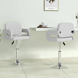 vidaXL Chaises pivotantes à manger lot de 2 blanc similicuir 