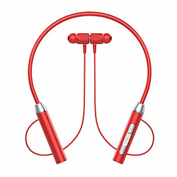 Écouteurs Sans Fil Bluetooth 5.2 Casque De Réduction De Bruit Intra-Auriculaire Suspendu Au Cou Casque De Sport Ergonomique Rouge