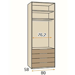 Inside 75 Armoire bibliothèque 272,2 x 220 cm Polar Cobalto Laquée Blanco Laquée 6 portes poignée Solapa Inox pas cher