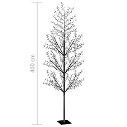 vidaXL Sapin de Noël 1200 LED blanc froid Cerisier en fleurs 400 cm pas cher