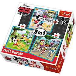 trefl- Puzzle 3 en 1 modèle Minnie&Mickey Mouse 20-36-50 pièces, 34846, Multicolore 