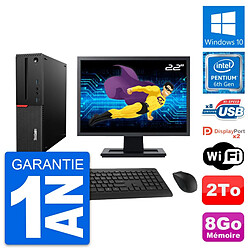 PC Lenovo M800 SFF Ecran 22" Intel G4400 RAM 8Go Disque Dur 2To Windows 10 Wifi - Occasion