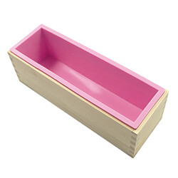 Boîte Rectangulaire En Bois De Moule De Pain De Silicone De Savon Rectangulaire Pour 32oz De Savon Rose