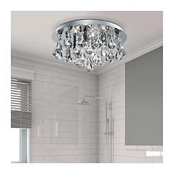 Searchlight Plafonnier Hanna, en chrome et cristal, 4 ampoules