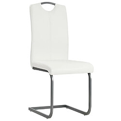 Maison Chic Lot de 2 Chaises à manger cantilever,Chaises de cuisine style scandinave - blanc similicuir -MN65708