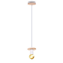 Stoex Lampe À Suspension Créative en Bois Suspension Luminaire Rétro Plafonnier Moderne Pour Café Club Bar Blanc