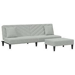 vidaXL Ensemble de canapés 2 pcs avec coussins gris clair velours