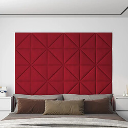 vidaXL Panneaux muraux 12 pcs Rouge bordeaux 30x30 cm Velours 0,54 m² 