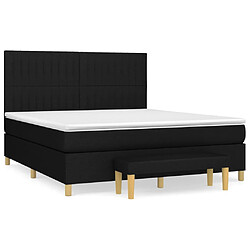 vidaXL Sommier à lattes de lit avec matelas Noir 160x200 cm Tissu