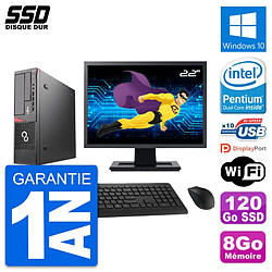 PC Fujitsu E720 E85+ DT Ecran 22" Intel G3220 RAM 8Go SSD 120Go Windows 10 Wifi · Occasion 