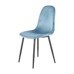 Meubletmoi Lot de 2 Chaises velours bleu - BIBA