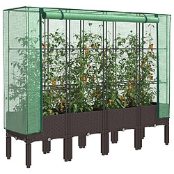 vidaXL Jardinière surélevée avec housse aspect rotin 160x40x140 cm 