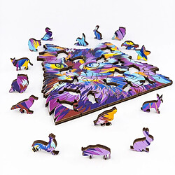 Universal Puzzles à boutons de cerveau en bois résistant à l'usure, décoration de chambre d'enfant, décoration de bureau, puzzles contenant des formes d'animaux uniques.