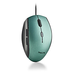 NGS MOTH ICE: Souris ergonomique avec boutons silencieux. Droiters. DPI: 800/1200/1600. Bleu