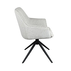 Acheter Mes Lot de 2 fauteuils pivotant 59x61x83,5 cm en tissu gris clair et noir