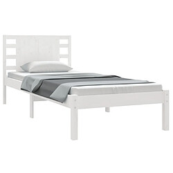 Avis Maison Chic Lit Moderne Chambre - Cadre/structure de lit pour adulte Blanc Bois de pin massif 100x200 cm -MN76379