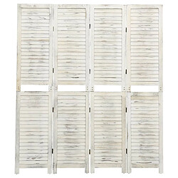 vidaXL Cloison de séparation 4 panneaux Blanc antique 140x165 cm Bois 