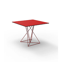 VONDOM Table FAZ Inox - rouge - carré, 100 x 100 cm