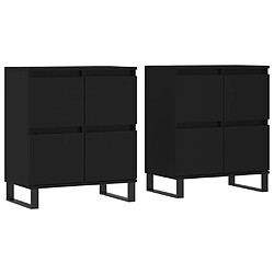 vidaXL Buffets 2 pcs noir bois d'ingénierie