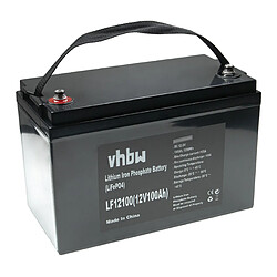 vhbw Batterie de bord pour caravane, bateau, camping, camping-car (100Ah, 12,8V, LiFePO4, courant de charge 100A)