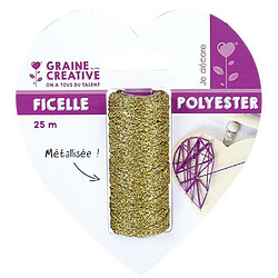 Graines Creatives Bobine de ficelle métallisée dorée 25 m - String Art