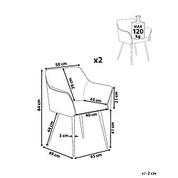 Avis Beliani Chaise de salle à manger Set de 2 Velours Moutarde JASMIN