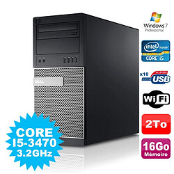 PC Tour Dell Optiplex 7010 Core I5-3470 3.2Ghz 16Go Disque 2000Go DVD WIFI Win 7 · Occasion 